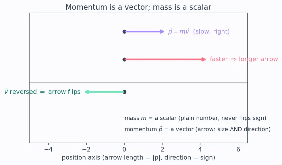 Figure — Linear momentum p = mv