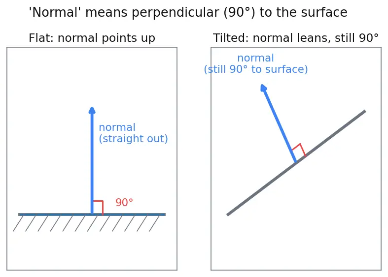 Figure — Normal force — reaction force, not always = mg